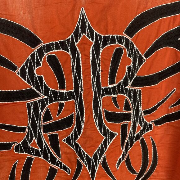 Roar‎ Shirt Orange Signature Edition Embroidered Long Sleeve Shirt Y2K Grunge XL - Picture 15 of 16